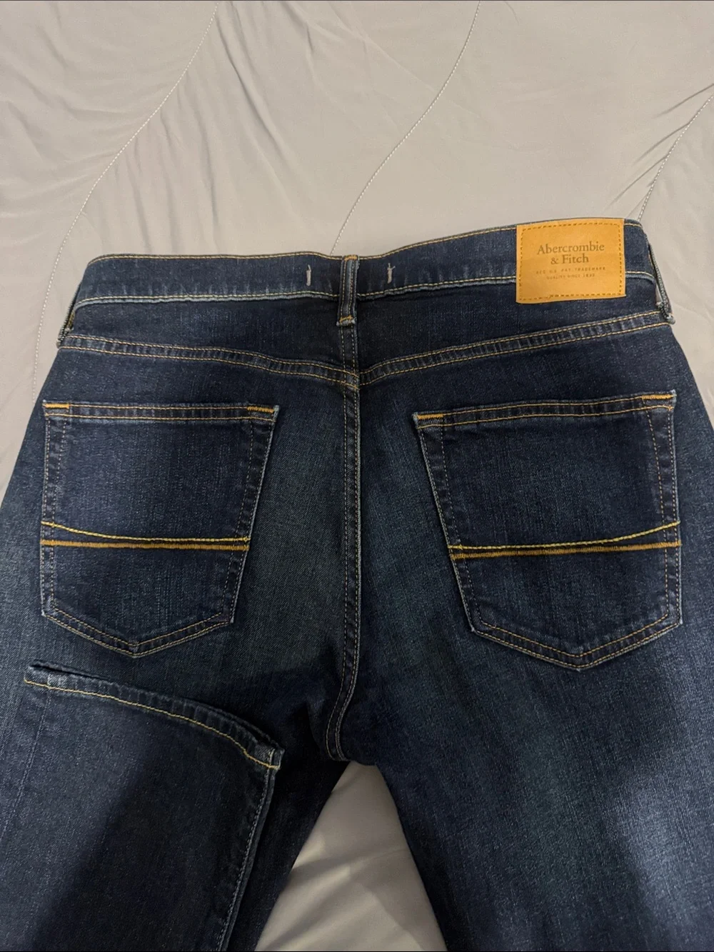 Abercrombie & Fitch Dark Indigo Slim Straight Jeans